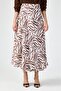 Relaxed Fit High Waist Printed Long Skirt with Tie-Up Detail # 2901239 - 9