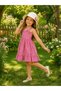 Girl's Plaid Summer Dress with Hat Gift - 2