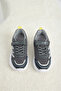 Children's Unisex Smoked Navy Blue Yellow Comfortable Fit Breathable Velcro Sneaker - 3