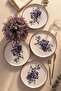 Purple Flower Nordic Pasta Plate 22 cm 4 Pieces 21329