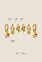 Gold Color Steel Zircon Stone Double Star Figured 6-Piece Hoop Earring Set - 4