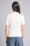 Slim Fit Ribbed Short Sleeve Polo Ecru T-Shirt E6577Ax25Sp - 4