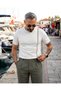 Men's Stripe Detailed Old Money Style Crew Neck Knitwear T-Shirt - 6