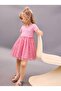 Pink Bow Patterned Cotton Lined Girls' Tutu Skirt Dress - 5