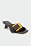 Cany Buckle Women's Bitter Brown Heeled Slippers