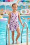 Zero Sleeve Dress Swimsuit Girls' Swimsuit 26352 Purple01 - 3