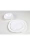 12 Piece Dinner Plate Set of 4,Lightweight Square Opal Glass White Dinnerware Plates, Dishwasher and Microwave Safe - 3