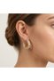 Xuping Colorful Flower Patterned Gold Hoop Women's Earrings with Enamel Detail
