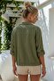 Khaki Shirt Collar Bat Sleeve Buttoned Embroidered Elastic Waist Casual Cotton Woven Jacket 62 70 - 8