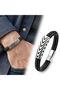 Wolf Claw Motif Steel Lock Black Leather Men's Bracelet 18391B8D7 Anti-Tarnish Anti-Allergy Daily Elegance