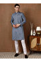 Mens Thread & Mirror Work Modal Silk Kurta Set - 3