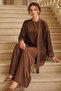 Sequined Hijab Suit A9268 Taba - 3