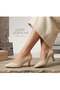 Women's Sity Beige Crocodile 6 cm Thin Heeled Stiletto - 5
