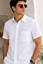 Men's Linen-Look Short Sleeve Shirt Comfortable Fit Summer Breathable Fabric S-5Xl - 2