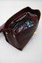 Women's Burgundy Crossbody Hand and Shoulder Bag with Charm Accessories, Lock and Zipper Closure, and Internal Compartment - 6