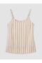 Lcw Vision Ecru U-Neck Striped Rope Strap Blouse - 5