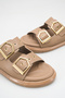 Belavielle Mink Women's Rustic Stylish Double Buckle Orthopedic Comfortable Ergonomic Non-Slip Sole Slippers - 4