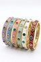 Glb-stl41414 stone-embellished enamel bracelet - pink