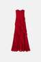 Red Dress with Volants on the Front, Sleeveless, Long Dress 3450