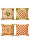 Checkered Lemons Patterned 4-Piece Throw Pillow Cover Set - 3