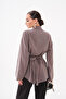 Modal Woven Shirt with Back Belt Fastening and Front Buckle Detail - 5