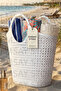 Women's Oversized Beach Bag – Straw-Looking White Beach Basket, Summer Shoulder Bag, Sea and Pool Bag - 3