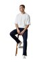 Men's Elastic Waist Tapered Leg Muslin Trousers - 3