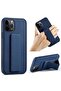 iPhone 16 Pro Max Blue Magnetic Kickstand Case with Premium Silicone, Vertical & Horizontal Hand Strap, and Multi-Stand
