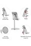 Universal Adjustable Aluminum Alloy Stand for Mobile Phones & Tablets – Foldable and Portable Silver Phone Dock - 3
