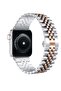 Replacement Band Compatible with Apple Watch 40mm/38mm Stainless Steel Metal Bracelet (Silver+Rose Gold) - 2