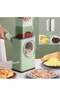 Manual Rotary Cheese Grater Shredder with Wider Hopper 3 Interchangeable Blades Round Mandolin Drum Slicer Julienne Grinder for Cheese, Vegetables, Potatoes and Nuts, Cyan - 4