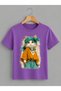 Unisex Oversize T-Shirt Fancy Cat Printed 100% Cotton T-Shirt Comfortable Fit