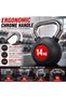 14KG Rubber Coated Kettlebell with Chrome Handle | Premium Strength Training Weight for Functional Fitness, Home Gym, Cross Training & Full Body Workouts - 3