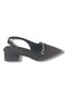 802-26 Suede Stripe Ellipse Stone Short Square Heel Women's Shoes - 2