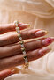 Gold Color Heart and Stone Classic Bracelet - 6