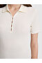 Ecru Slim Fit Polo Collar T-Shirt 50325457-Vr019 - 6
