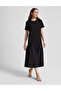 Black A-Line Knitted Dress 50325153-Vr046