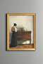 Woman Reading a Book - Vintage Patterned Painting - Fine Model