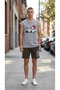 Grimelanj Men's Sleeveless Printed Basic T-Shirt