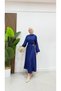 Women's Double Hijab Set with Shirt and Skirt and Buckle Detail