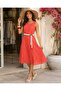 Women's A-Line Crew Neck Sleeveless Cotton Scallop Dress - 4