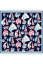 Twill Silk Patterned Scarf 4316D Mixed Pattern 02-Navy Blue-Multicolor - 3