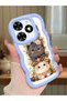 Tecno Spark 20C Compatible Case Camera Protector Blue Silicone Couple Phone Case Cat Pattern