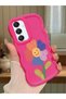 Samsung Galaxy A16 Compatible Case Camera Protector Red Silicone Couple Phone Case Floral Pattern
