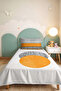 Yellow Striped Geometric Youth Room Single Pique Set - Black 160X220 cm Quilted Bedspread - 4