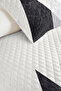Gray Geometric Modern Young Room Single Pique Set - Powder Minimal 160X220 cm Bedspread - 3
