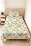 Yellow Geometric Modern Young Room Single Pique Set-Blue White 160X220 cm Quilted Bedspread - 4