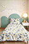 Yellow Geometric Modern Young Room Single Pique Set-Black and White 160X220Cm Quilted Bedspread - 6