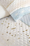 Blue Geometric Modern Young Room Single Pique Set-White Gold 160X220 cm Quilted Bedspread - 3