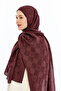 60% Floss 40% Cotton Logo Match Pattern Shawl_Burgundy - 2